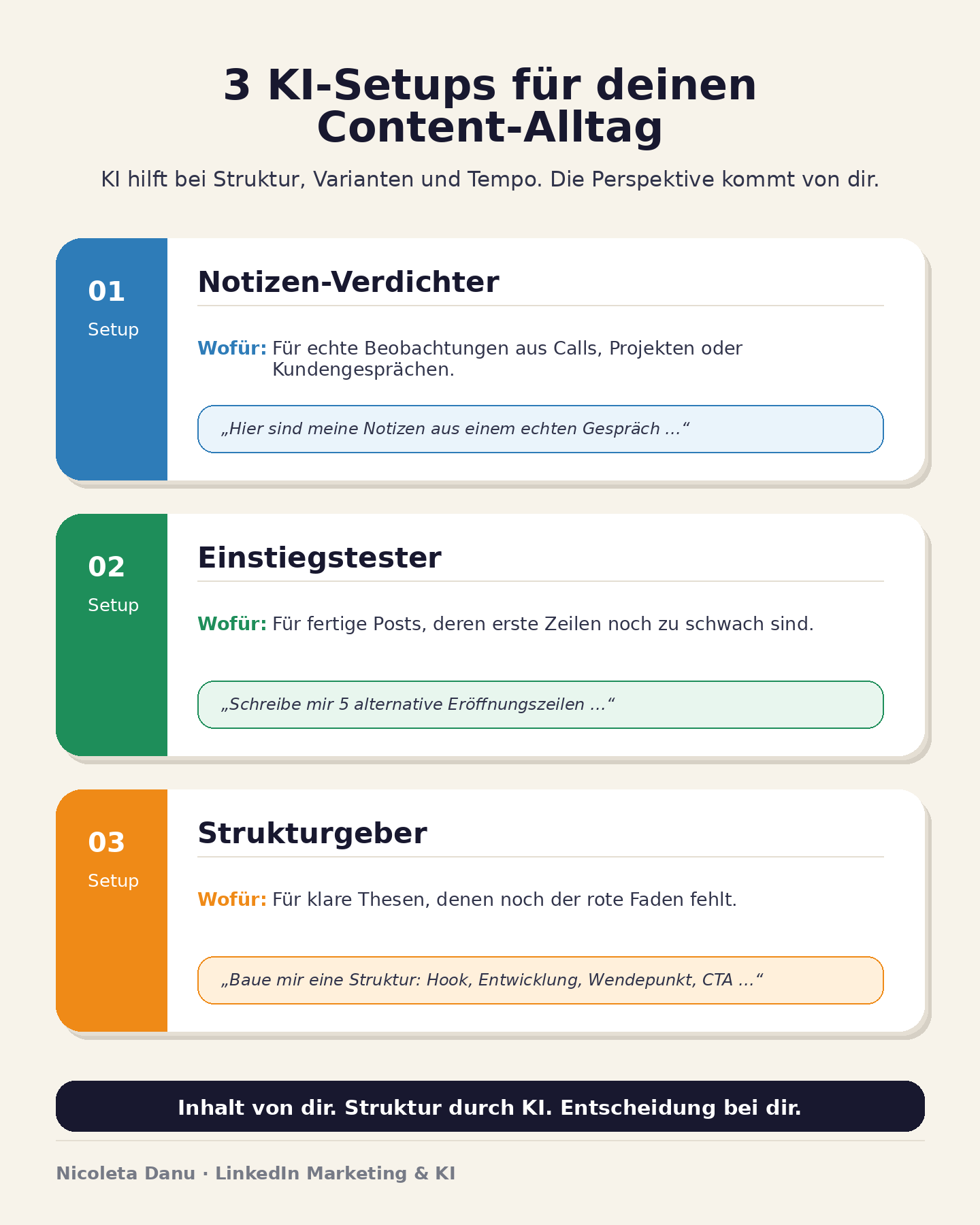 3 KI-Setups für deinen Content-Alltag